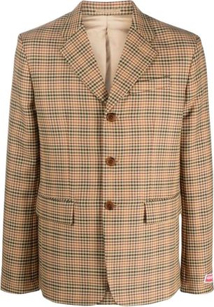 Kenzo Geruite Single-Breasted Blazer - Heren - Jassen - Veelkleurig - Maat: M Wol