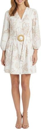 London Times A-Line Shirtdress in Ivory/Tan at Nordstrom Rack, Size 10