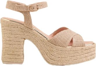 Gaimo Espadrilles Stijlvolle Espadrilles voor Zomeroutfits - Dames - Sandalen met hakken - Beige - 39 EU - Schoenen