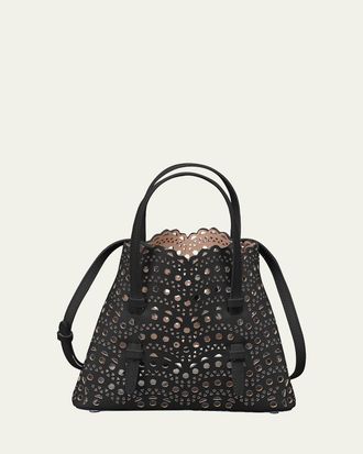 Alaia Mina 20 Tote Bag in Vienne Wave Perforated Leather