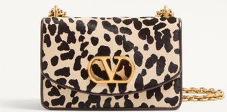 Valentino Garavani Valentino Garavani Vain Small Shoulder Bag In Pony Effect Calfskin With Animalier Print Wo
