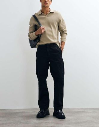 Carhartt Work in Progress pantaloni Master relaxed tapered fit neri-Nero