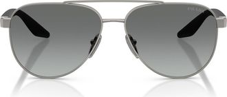 Prada 58mm Pilot Sunglasses in Gunmetal at Nordstrom