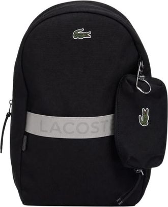 Lacoste Rugzak met logo-applicatie - unisex - Rugzakken - Zwart - ONE Size - Polyester - Tassen