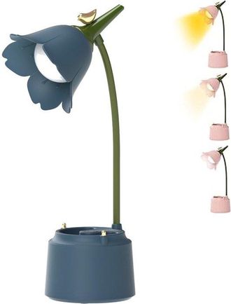 OEM L&aacute;mpara De Escritorio Led Regulable, 3 Colores De Luz, L&aacute;mpara De Escritorio Led, L&aacute;mpara De Lectura De Pie, Sensor T&aacute;ctil Y Brazo Flexible, Azul