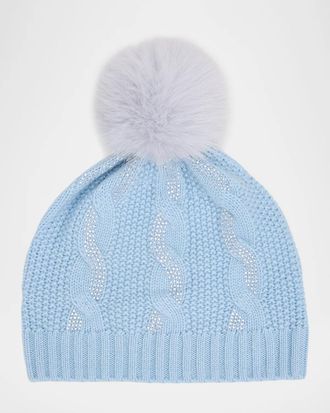 Sofiacashmere Chunky Cable-Knit Cashmere Beanie