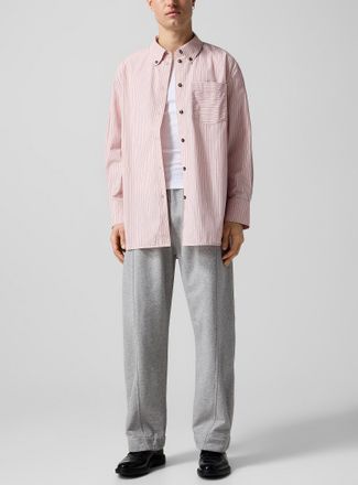 Ganni Mens Frayed logo heathered jogger