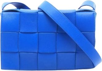 Bottega Veneta Pre-owned Cassette Leren Schoudertas - Dames - Vintage Schoudertas - Blauw - ONE Size - Leer - Vintage