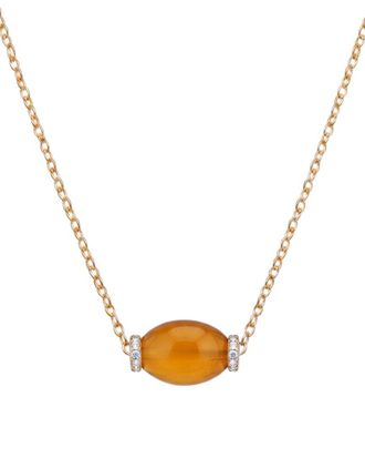 Liv Oliver 18K Plated 2.75 Ct. Tw. Carnelian Necklace