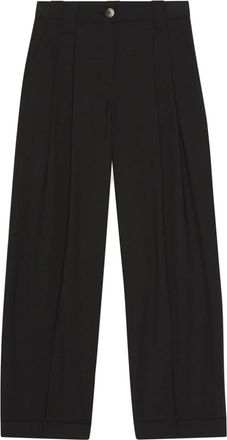 Ganni wide-leg tailores trousers - women - Elastane/EcoVero Viscose (LENZING)/Recycled Polyester - 40 - Black