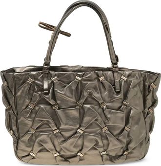 Ferragamo Borsa tote in pelle zigrinata - Oro