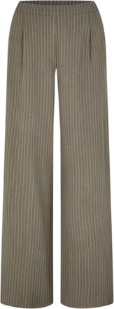 Biba Dames Verticale Streep Wijde Pantalon (Khaki Groen)