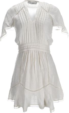 Iro Iro Balco Lace-Trimmed Jacquard Mini Dress In White Linen