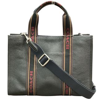 Coach Black Leather Canvas Tote Bag (Pre-Owned)