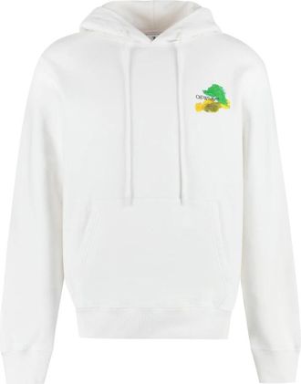 Off-white Brush Arrow Logo Hoodie - Heren - Hoodies - Wit - 2XL - Katoen - Hoodies & sweatvesten
