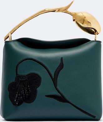 Erdem Bolso Bloom Mini de piel bordado