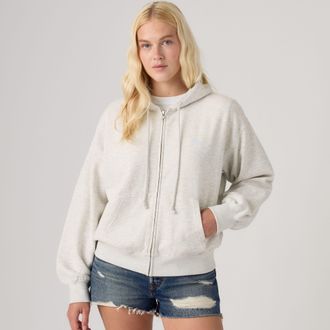 Levi's Everyday Full Zip Hoodie - Womens - L - Grey