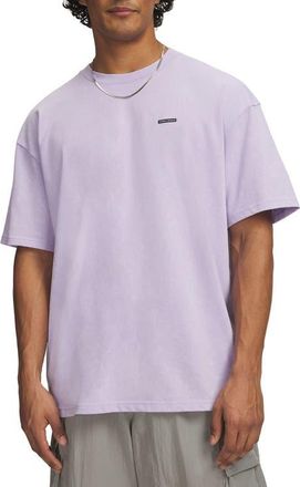 Under Armour UA Logo Patch Oversize T-Shirt in Purple Crest at Nordstrom, Size Xx-Large