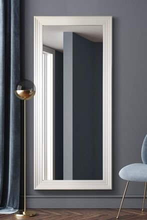 MirrorOutlet New Modern Bright White layered Wall Mirror 5ft6X2ft6 1672mmX756mm | Size: 1 Pack