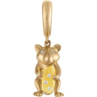 Eden Presley Squeak Mouse Pendant in Yellow Gold at Nordstrom