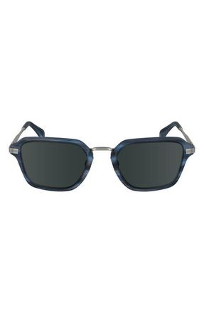 Paul Smith Kramer 52mm Rectangular Sunglasses in Striped Blue at Nordstrom