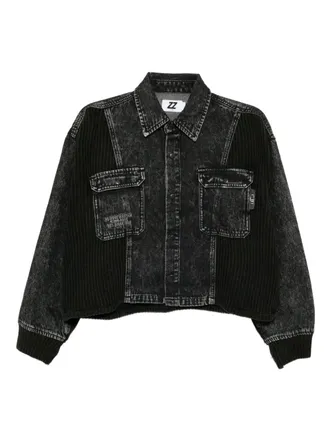 Izzue logo-embroidered jacket - women - Cotton/Cellulose/Polyester - S - Black