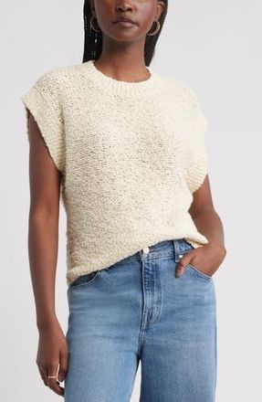 Treasure & Bond Slub Cotton Cap Sleeve Sweater in Ivory Dove at Nordstrom Rack, Size X-Large