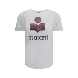 Isabel Marant T-Shirts, female, White, S, Koldi Linen T-Shirt