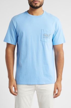 Vineyard Vines Lighthouse Whale Pocket Graphic T-Shirt in Serenity Blue at Nordstrom, Size Large