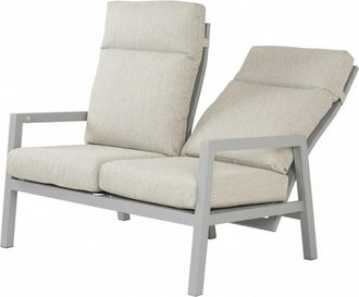 ED&Egrave;N JARD&Iacute; Sof&aacute; de exterior reclinable, Aluminio, Color Gris, 82x112x126cm