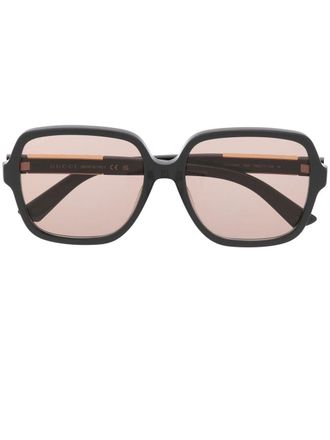 Gucci Zonnebril met oversized montuur - Grijs