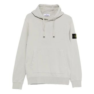 Stone Island Hoodies, male, Gray, Size: S Hooded Sweatshirt with Pouch Pocket