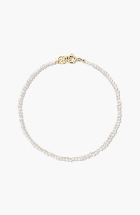 Mejuri Micro Pearl Bracelet in Gold /Pearl by MEJURI at Nordstrom, Size 6.5