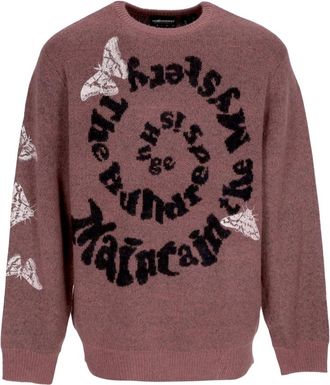 The Hundreds Spiral Sweater - Heren - Ronde hals truien - Paars - M - Wol - Truien & Vesten