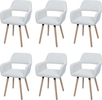 Hhg Hhg - Juego De 6 Silla De Comedor 878 Ii, Silla Silla De Cocina Silla Tapizada, Madera Tejido/cord&oacute;n Textil (400g/m&sup2;) Mvg, Gris Oscuro