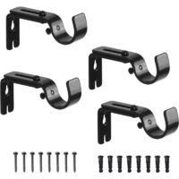 OEM Soporte De Pared Ajustable Para Barra De Cortina, Soportes De Acero Inoxidable Para Barra De Cortina, Accesorios, Negro, Hogar, Dormitorio - Crezuo
