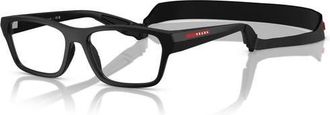 Prada 56mm Rectangle optical glasses in Black at Nordstrom