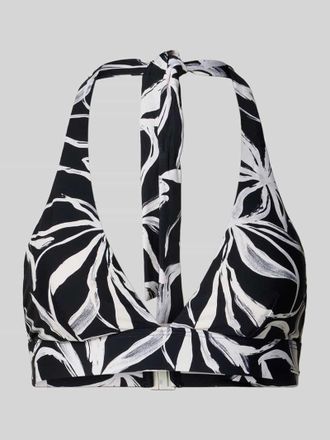 Marc O'Polo Bikini-Oberteil mit Allover-Muster in Black, Gr&ouml;&szlig;e XL