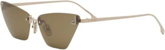 Fendi Sunglasses, female, Beige, Size: 57 MM First Crystal Cat Eye Sunglasses