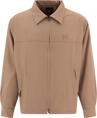 Needles Bomber con logo e zip - Marrone