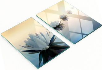 OEM Bandejas Decorativas De Cristal Para Servir Aperitivos Con Dise&ntilde;o De Flores De Loto, 2x40x52 Cm