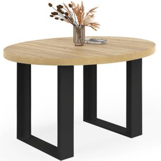 IDMarket Tavolo Da Pranzo Rotondo Allungabile Phoenix A 4 Posti In Legno E Nero 110 Cm