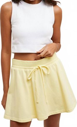 Wishlist French Terry Flare Skirt In Lemon