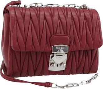 Miu Miu Pre-owned Leather Shoulder Bag - Dames - Vintage Schoudertas - Rood - ONE Size - Leer - Vintage