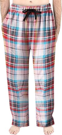 Generic Mens Pyjama Bottoms, Pyjamas for Men, Mens Pyjamas, Mens Long Lounge Wear Pants, Mens Nightwear, Patch Pockets Trousers, Plaid Sleep & Lounge Pants, L