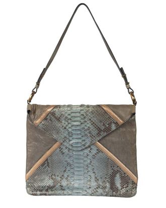 Chlo&eacute; Grey Python Leather Envelope Bag (Authentic Pre-Loved)