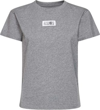 Maison Margiela T-shirt met ronde hals - Dames - T-shirts - Grijs - S - Katoen - Tops