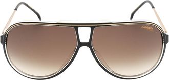 Carrera Mens Brown Gradient Lens Black Detail Gold Sunglasses - One Size