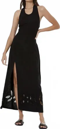 Young Fabulous & Broke Christina Halter Dress In Black Pigment