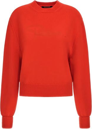 Roberto Cavalli Maglione con logo ricamato - Rosso